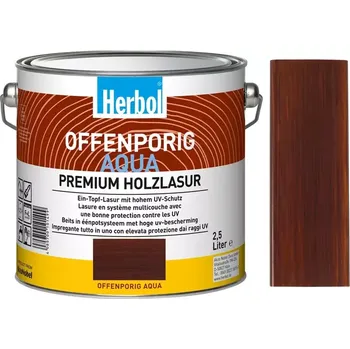 barva a nátěr na dřevo Vodou ředitelná lazura na dřevo HERBOL Offenporig Aqua - Tónovaný Kaštan 2,5L