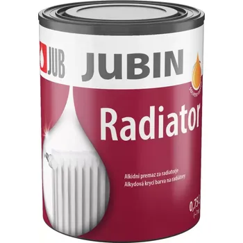 barva na kov JUB JUBIN radiator 0,75 l bílá - alkydová krycí barva na radiátory