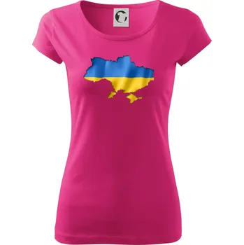 Ukrajina vlajka mapa - Dámské triko Pure - 3XL ( Purpurová )