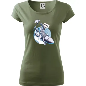 Dámské tričko Brno penis raketa - Dámské triko Pure - M ( Khaki )