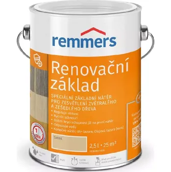 Lak na dřevo REMMERS renovační základ - Vodou ředitelný základ na renovaci zašedlého dřeva 2,5L