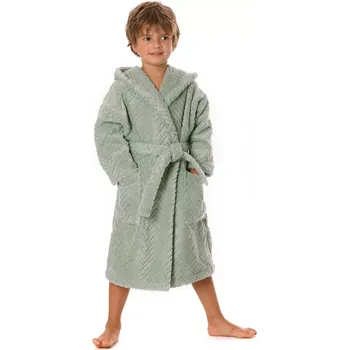 Dětská móda dětský župan Athena s kapucí dětské Olivová dětské č. 116