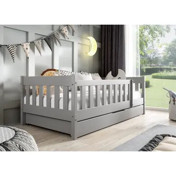 Dětská postýlka MBLM Postel Nadia 160 x 80 cm - šedá Výběr matrace: BEZ matrace, Zásuvka - úložný prostor: Bez zásuvky (úložný prostor)