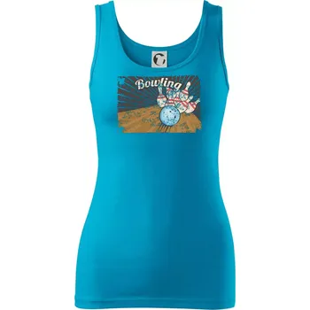 Dámské tričko Bowling plakát - Dámské tílko - XL ( Světlý tyrkys )