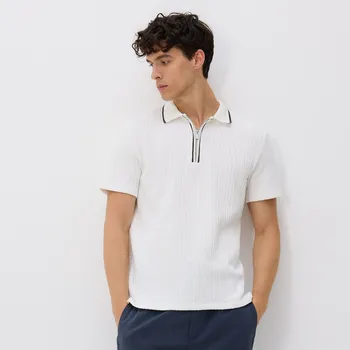 Reserved - Strukturované polo regular fit - krémová - 282EF-01X - 282EF-01X-S