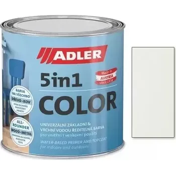 barva a nátěr na dřevo Adler 5in1-Color 0,75L - Univerzální vodou ředitelná barva, předmíchané odstíny 12 - Krémová (RAL 9001)
