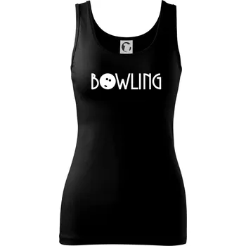 Dámské tričko Bowling nápis - Dámské tílko - XS ( Černá )