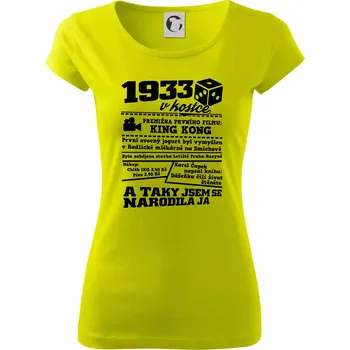 1933 v kostce - Dámské triko Pure - XL ( Limetková )