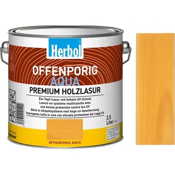 Lak na dřevo Vodou ředitelná lazura na dřevo HERBOL Offenporig Aqua - Tónovaný Buk 1L