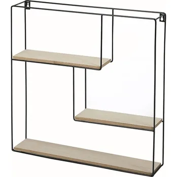 Obývací stěna Polička, přírodní/černá, DESIO TYP 1