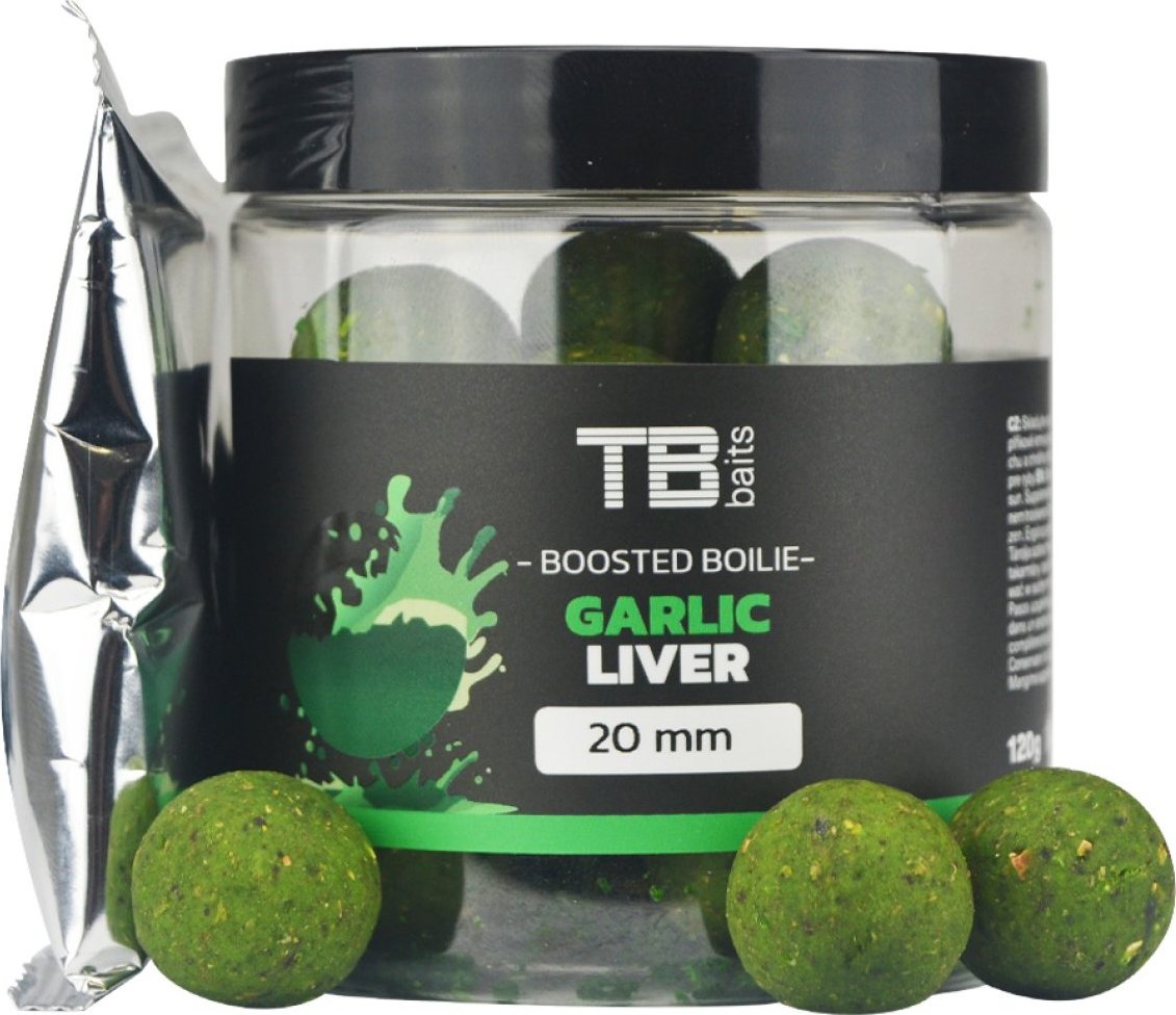 TB Baits Boosterované Boilie Garlic Liver 120 g - 24 mm TB Baits Boosterované Boilie Garlic Liver 120 g - 24 mm