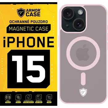 Pouzdro na mobilní telefon ArmorCase Ochranné zadní pouzdro Magnetic Case pro iPhone 15 Barva: Růžový