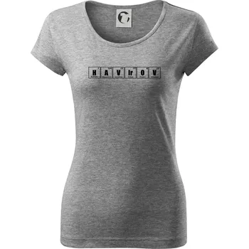 Dámské tričko Periodická tabulka Havířov - Dámské triko Pure - XS ( Tmavě šedý melír )