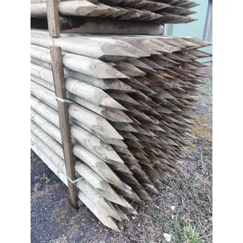 Ohradník Kůl dřevěný 150cm/ø 8 cm pro elektrické ohradníky, tlakově mořený Množtví: 1ks