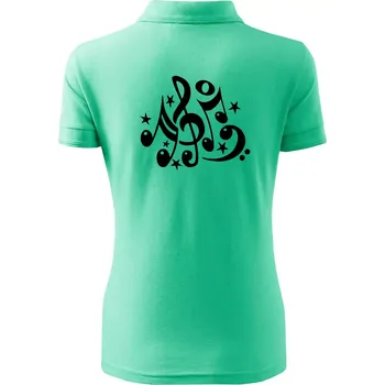 Noty a hvězdy - Polokošile dámská Pique Polo - 2XL ( Mátová )