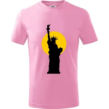 Socha svobody slunce - Tričko dětské bavlněné - 146 cm/10 let ( Růžová )