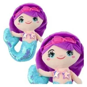 Syrenka pluszowa z ogonem w cekiny turkusowa 30cm