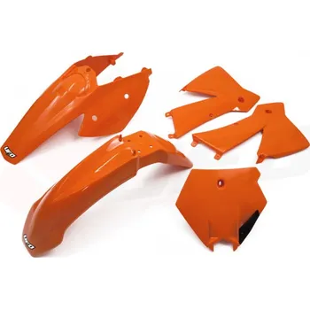 UFO kompletní sada plastů KTM SX/EXC 03-04 barva (oranžová) (KT502E999) (UFO kompletní sada plastů KTM SX/EXC 03-04 barva (oranžová) (KT502E999))