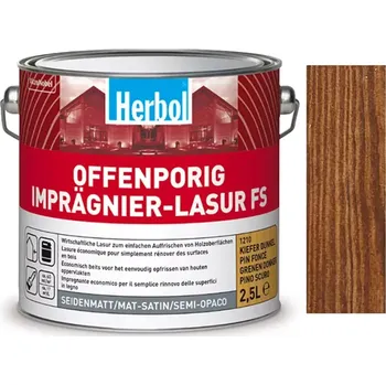Lak na dřevo Herbol Offenporig Imprägnier-Lasur FS - impregnační tenkovrstvá lazura Teak 2,5L