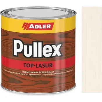 barva a nátěr na dřevo Adler Pullex Top-Lasur - Profesionální univerzální lazura s lesklým povrchem - Bílá 2,5L