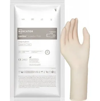 Vyšetřovací rukavice Mercator Medical Sterilní chirurgické latexové rukavice Mercator SANTEX Powder-Free, 1 pár Velikosti v číslech: 6