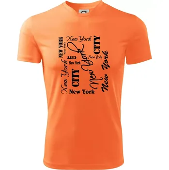 Pánské oblečení New York City font - Pánské triko Fantasy sportovní (dresovina) - 3XL ( Neon mandarine )