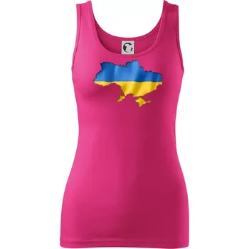 Ukrajina vlajka mapa - Dámské tílko - L ( Purpurová )