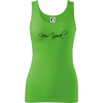 Dámské tričko New York nápis psacím - Dámské tílko - XS ( Apple Green )