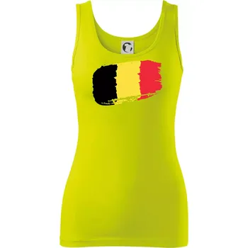 Dámské tričko Belgie vlajka - Dámské tílko - M ( Limetková )