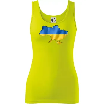 Dámské tričko Ukrajina vlajka mapa - Dámské tílko - 2XL ( Limetková )