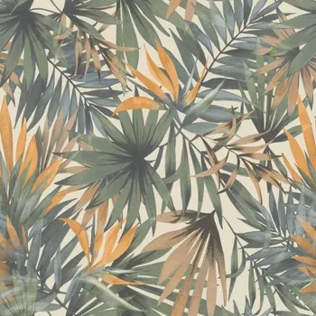 Tapeta Vliesová tapeta Rasch 465211 kolekce Freundin 3, žlutozelená s palmovými listy Zelená;Žlutá