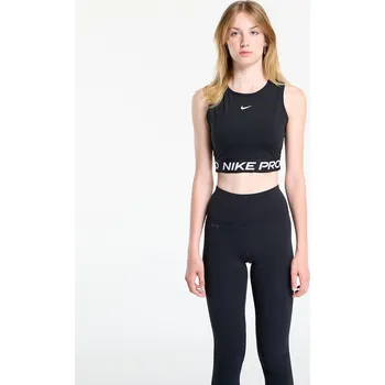Tílko Nike Pro Women's Dri-FIT Cropped Tank Top Black/ White M