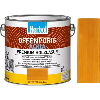 Lak na dřevo Vodou ředitelná lazura na dřevo HERBOL Offenporig Aqua - Tónovaný Pinie 1L