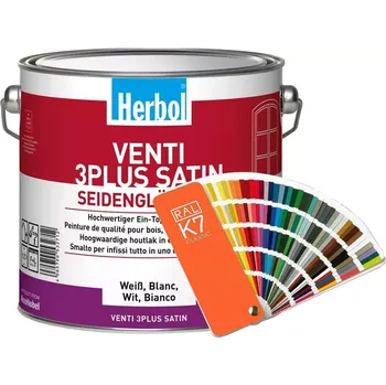 barva a nátěr na dřevo Barva na okna HERBOL Venti 3 Plus Satin - Tónovaný Tónování dle vzorníku 1L