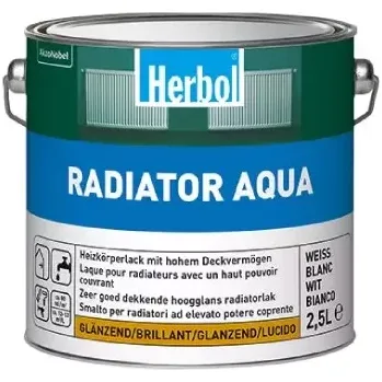 Lak na dřevo Barva na kovová topná tělesa HERBOL Radiator Aqua - Bílá 2,5L