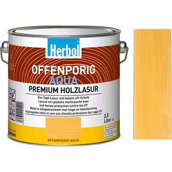 Lak na dřevo Vodou ředitelná lazura na dřevo HERBOL Offenporig Aqua - Tónovaný Jasan 1L