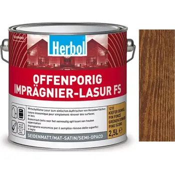 Lak na dřevo Herbol Offenporig Imprägnier-Lasur FS - impregnační tenkovrstvá lazura Ořech 2,5L