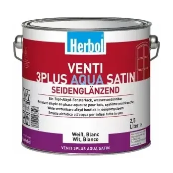 Lak na dřevo Vodou ředitelná barva na okna HERBOL Venti 3 Plus Satin - Bílá 0,75L