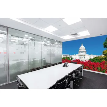 Fototapeta DIMEX | Samolepicí vliesová fototapeta na zeď Kapitol s květinami MA-5-3000 | 375 x 250 cm | zelená, modrá, červená, bílá + Samolepicí vliesová fototapeta na stěnu DIMEX Kapitol s květinami MA53000 v rozměru 375 x 250 cm