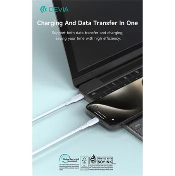 Počítač Deví kabel USB-C to USB-C GRS Series Cable 1m - White