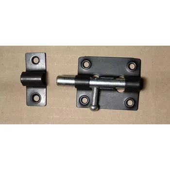 Dveřní kování Uzávěr králíkárny 60x32mm, černý Zn.