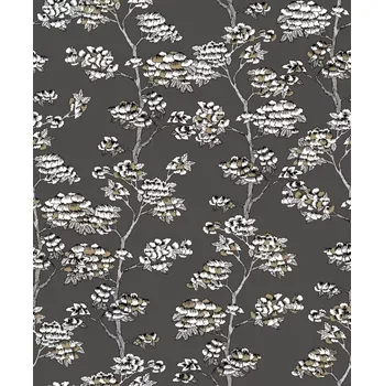 Tapeta Vliesová tapeta na zeď Caselio 102999062, květy, listy Černobílá