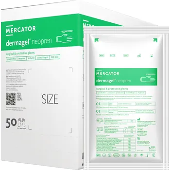 Vyšetřovací rukavice Mercator Medical Sterilní chirurgické neoprenové rukavice Mercator Dermagel Neopren, 1 pár Velikosti v číslech: 8