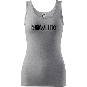 Dámské tričko Bowling nápis - Dámské tílko - XS ( Tmavě šedý melír )