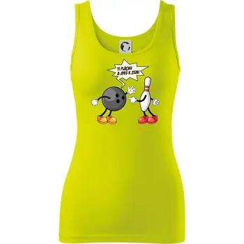 Dámské tričko Ti jednu plácnu a jdeš k zemi - Dámské tílko - 2XL ( Limetková )