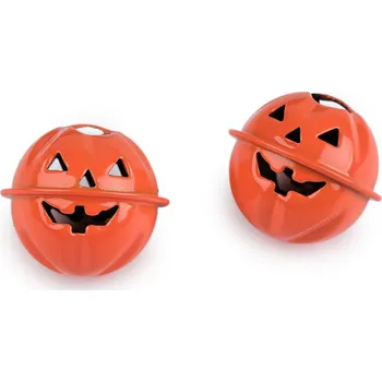 Rolnička dýně halloween Ø24 mm - oranžová (2 ks)