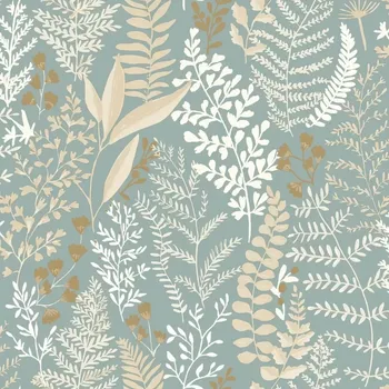 Tapeta Vliesová tapeta na zeď Caselio 102926100, květy, listy, mint, starorůžová Mintová;Starorůžová