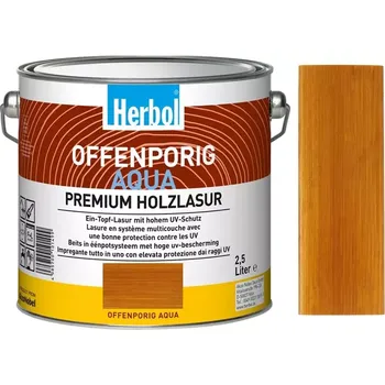 Lak na dřevo Vodou ředitelná lazura na dřevo HERBOL Offenporig Aqua - Tónovaný Vlašský ořech 1L
