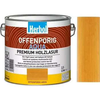 Lak na dřevo Vodou ředitelná lazura na dřevo HERBOL Offenporig Aqua - Tónovaný Světlý dub 1L
