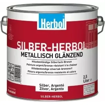 Žáruvzdorná barva na kov HERBOL Silber - Stříbrně kovová 5L